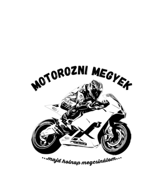 MOTOROZNI MEGYEK minta fekete pólón
