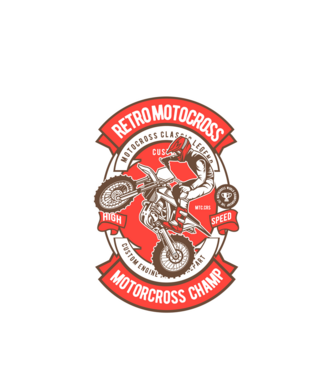 motocross minta fehér pólón