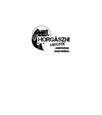 Horgászni megyek  minta fekete pólón