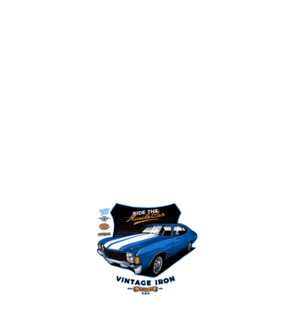 muscle car minta sötétkék pólón