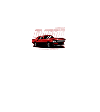 Muscle car minta fekete pólón