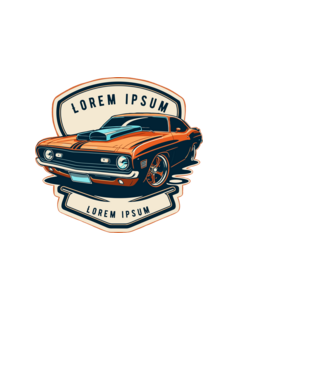 muscle car minta fehér pólón