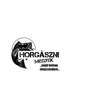 Horgászni megyek  minta fekete pólón
