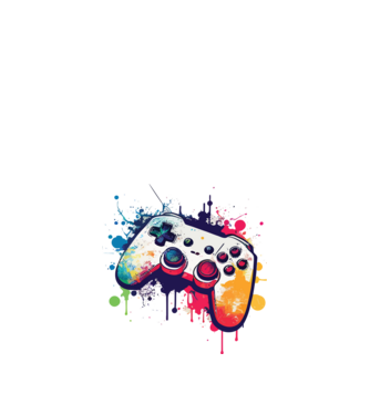 gamer minta fehér pólón