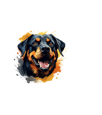 Rottweiler minta világos rózsaszín pólón
