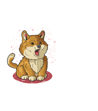 shiba minta fekete pólón
