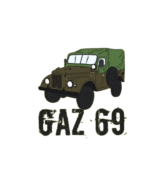 GAZ 69 minta fehér pólón