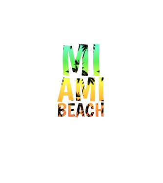 Miami beach minta fekete pólón