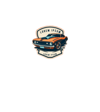 muscle car minta fehér pólón
