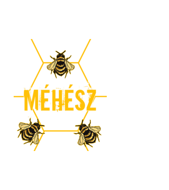 méhész minta fehér pólón