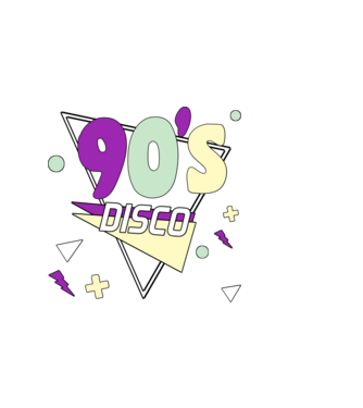 90s disco minta sötétkék pólón