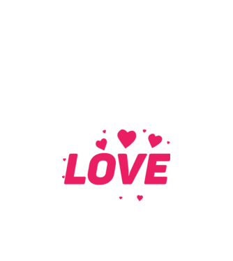 Love minta fekete pólón