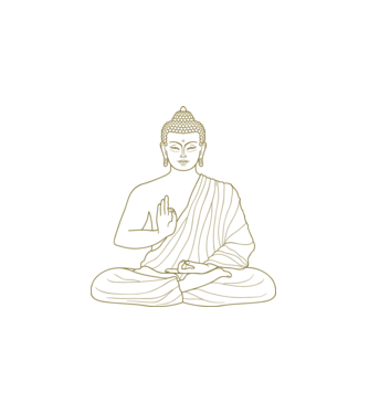 buddha minta fehér pólón