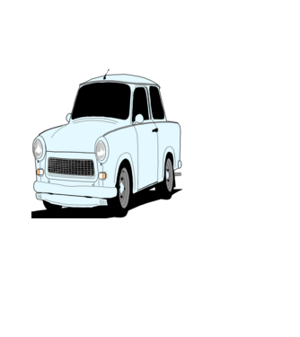 Trabant minta fehér pólón