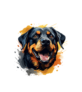 Rottweiler minta fehér pólón