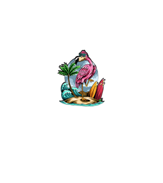 flamingo minta királykék pólón