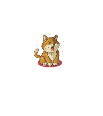 shiba minta királykék pólón