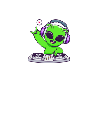Dj minta fekete pólón