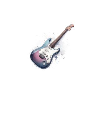 gitár minta fehér pólón