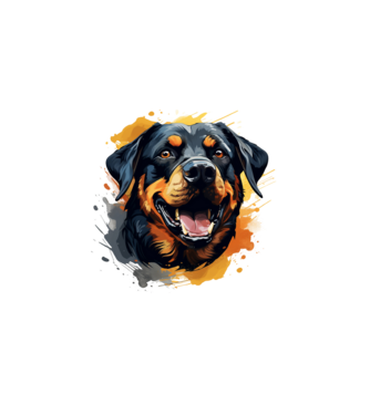 Rottweiler minta fehér pólón