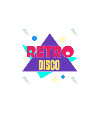 retro disco minta fehér pólón