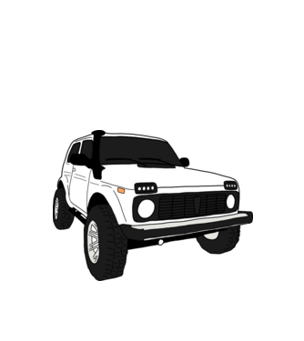 Lada niva minta fehér pólón