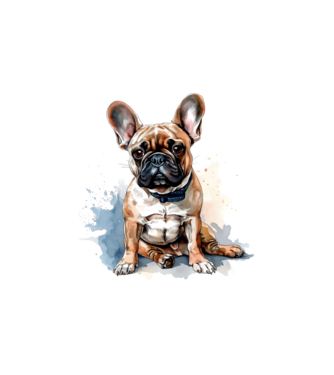 Francia bulldog  minta fehér pólón