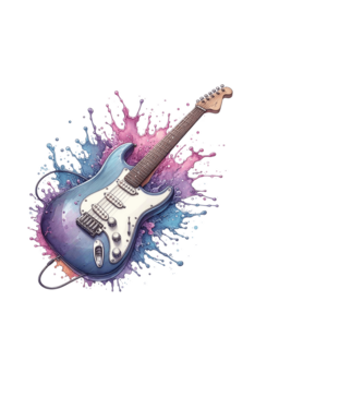 gitár minta fehér pólón