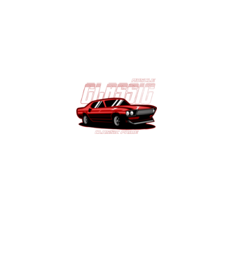 Muscle car minta királykék pólón
