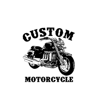 custom motorcycle minta fehér pólón