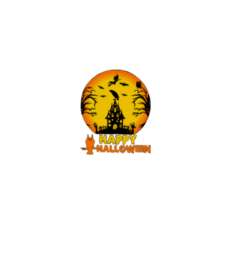 halloween minta fekete pólón