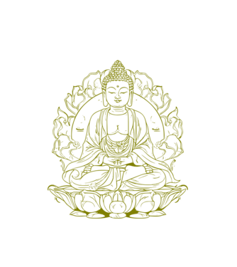 buddha minta fehér pólón