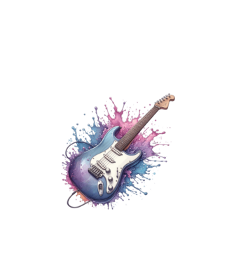 gitár minta fehér pólón