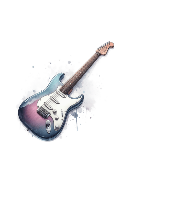 gitár minta fehér pólón