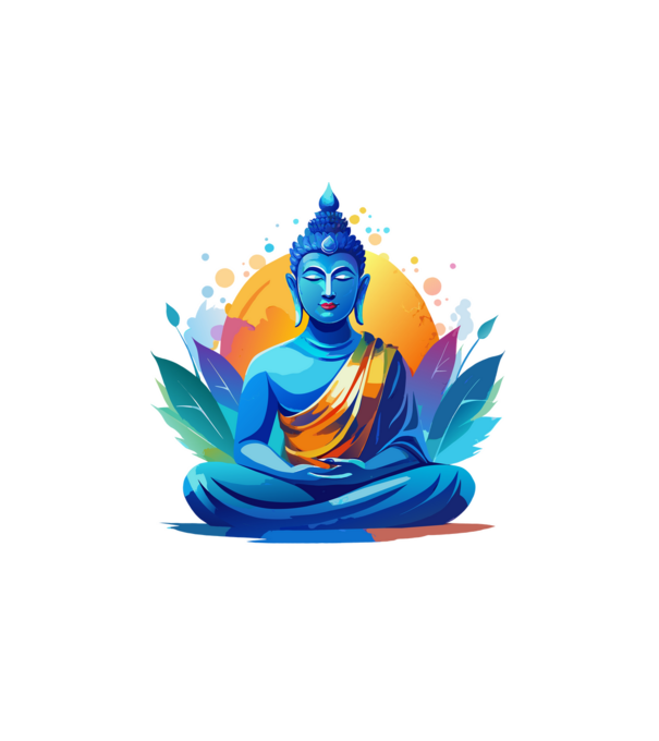 Buddha minta fehér pólón