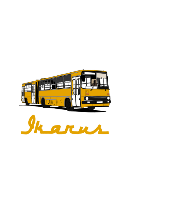 Busz minta fehér pólón