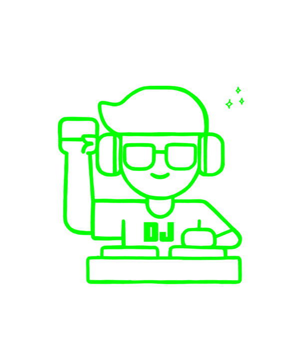 Dj minta fehér pólón