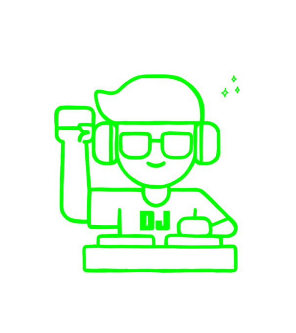 Dj minta fehér pólón