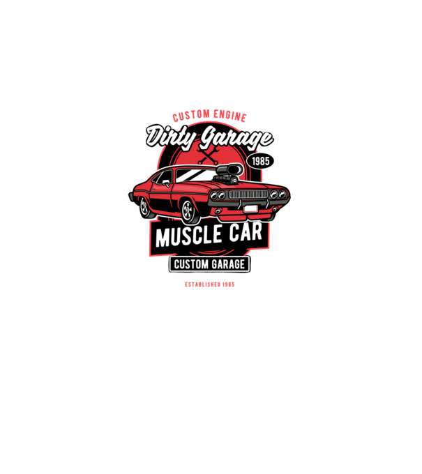 muscle car minta szürke pólón