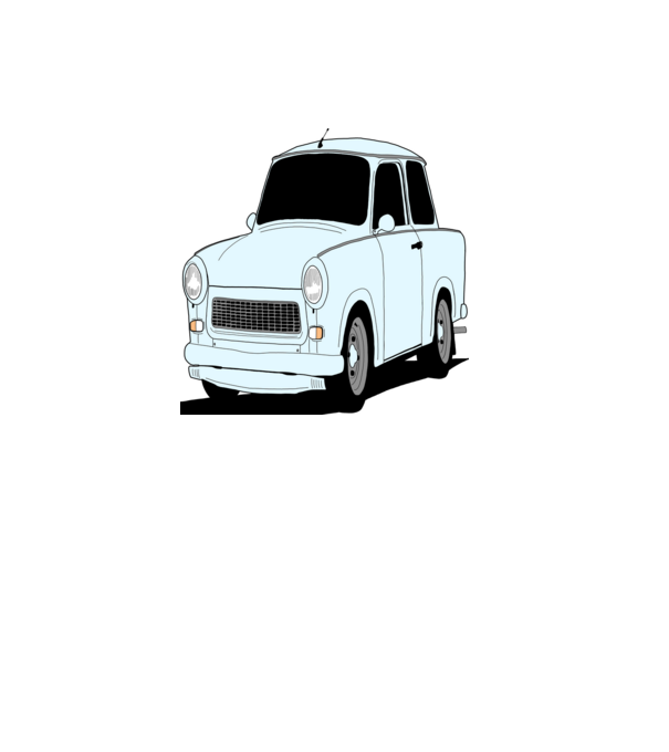 Trabant minta fehér pólón