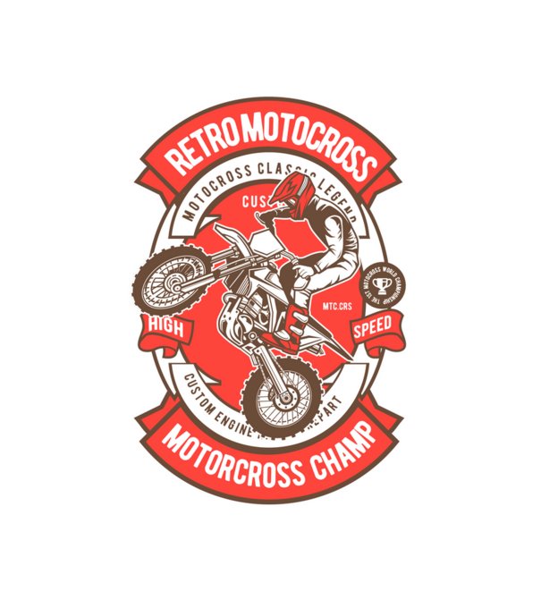 motocross minta fehér pólón