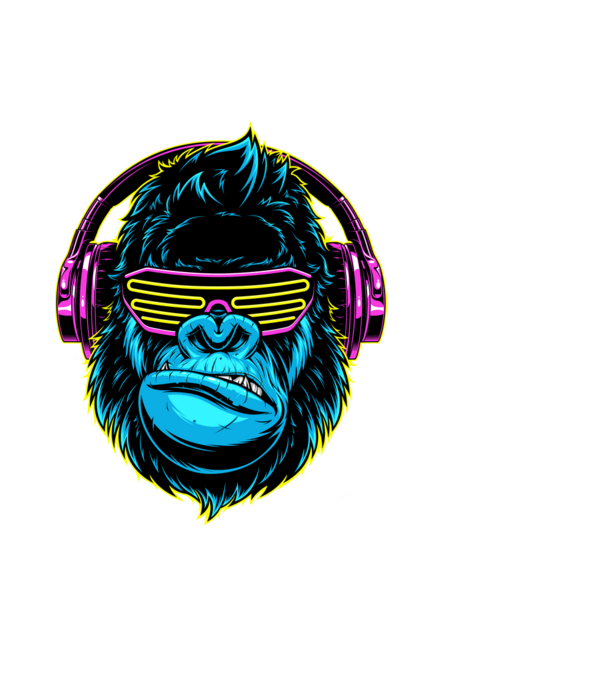 Gorilla minta fekete pólón
