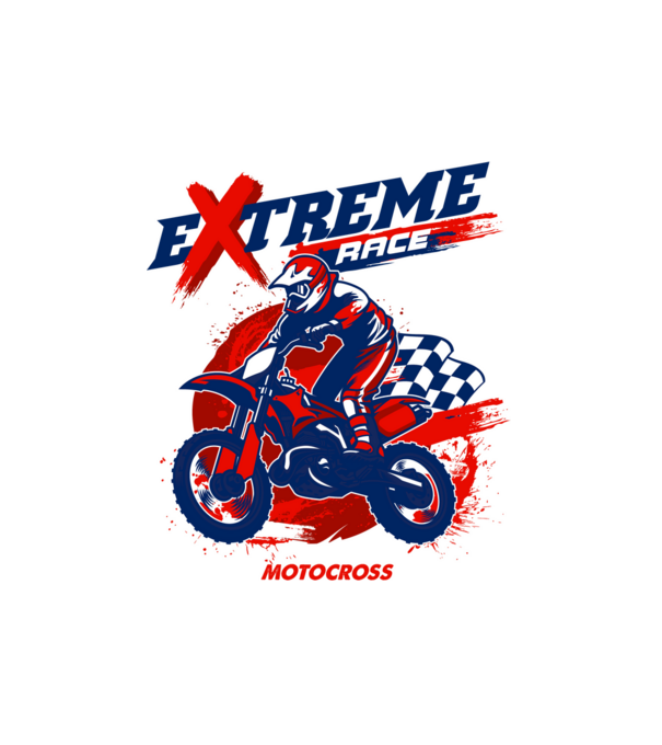 Motocross minta fehér pólón