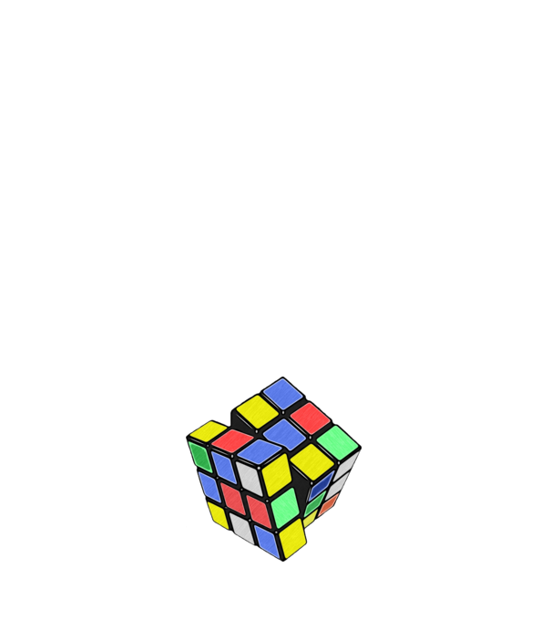 Rubik kocka minta fehér pólón