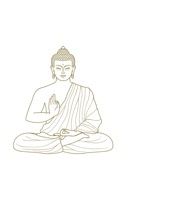 buddha minta fehér pólón