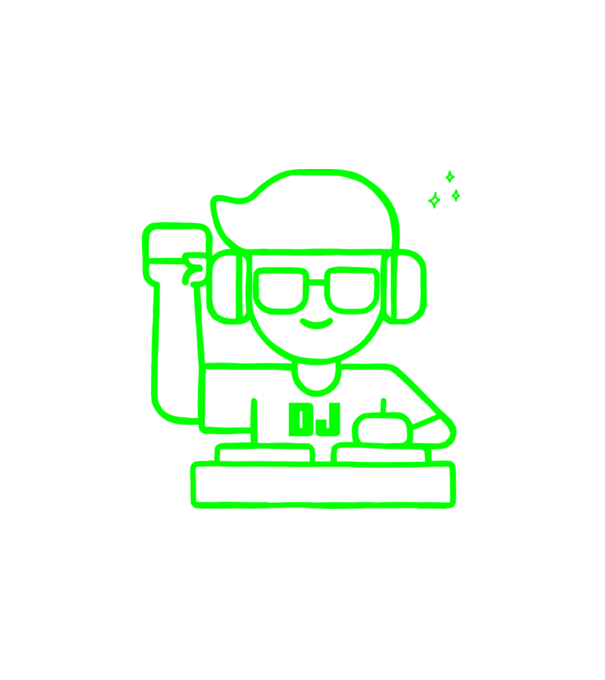 Dj minta fehér pólón