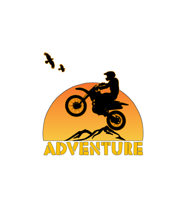 Adventure minta fehér pólón