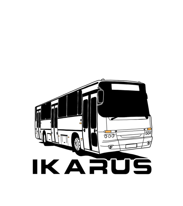 Busz minta fekete pólón