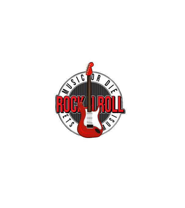 Rock and roll minta fekete pólón