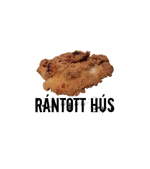 Rántott hús minta fehér pólón
